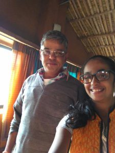 Pradeep & Samu at the eco-hut, Tapovan , Swaraj Udaipur.