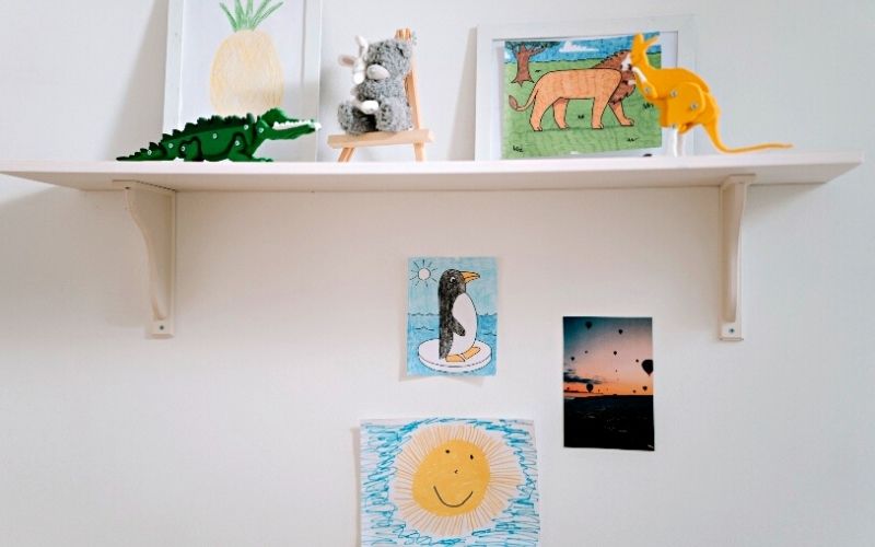 to get kids interest to decorate let them display their crafts and artworks on the wall