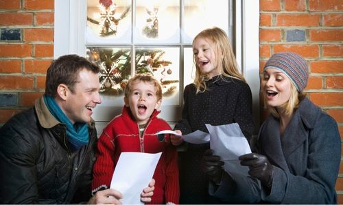 Carolling is an advent activity for kids