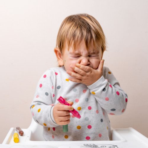 child sneezing